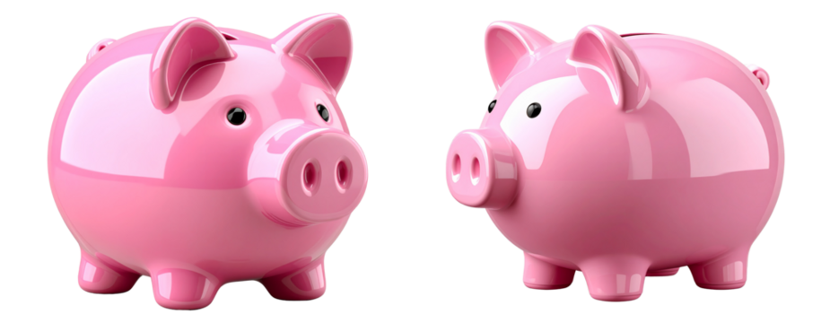 Classic Pink Piggy Bank Isolated
