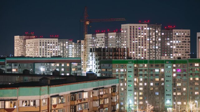 timelapse of the night city