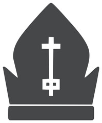 Obraz premium Christian Bishop Mitre Depicting Eastern Orthodox Cross Symbol Religion Headwear