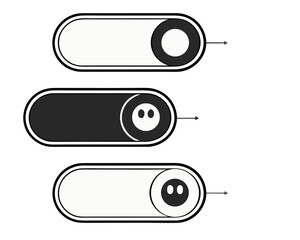 Three toggle switch icons representing different states of activation and deactivation
