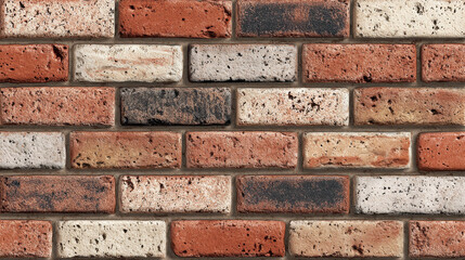 Brick Wall Texture: A detailed, high-resolution image showcases a weathered brick wall, each individual brick boasting unique colors and textures, creating a beautiful and rustic pattern.