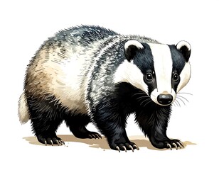 Fototapeta premium Detailed illustration of a badger