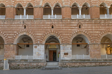 Historic Murad I H&uuml;davendigar Mosque architecture in Bursa. 