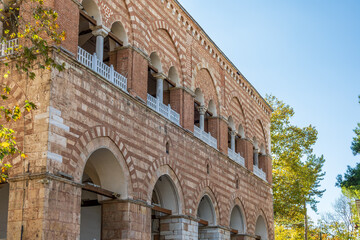 Historic Murad I H&uuml;davendigar Mosque architecture in Bursa. 