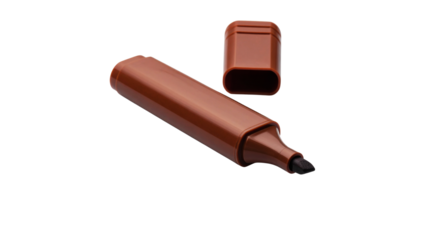 Brown marker pen, ideal for highlighting text and designing in the office or school.