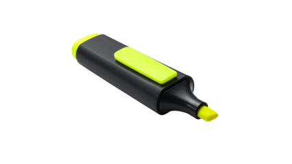 Light green highlighter marker pen, an essential office tool for drawing and writing.