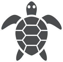 Obraz premium Sea Turtle Glyph Gray Ocean Animals Icon Sea Turtle Outline Simple Graphics
