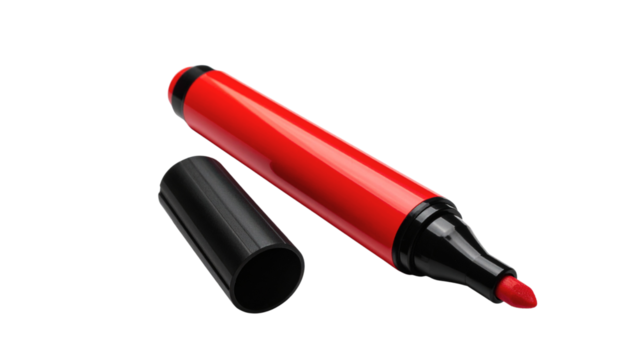 Red felt tip pen or marker for drawing and writing