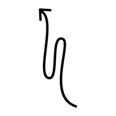 Hand drawn arrow icon vector. Direction illustration sign, Handmade. Pointer symbol or logo.