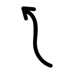 Hand drawn arrow icon vector. Direction illustration sign, Handmade. Pointer symbol or logo.