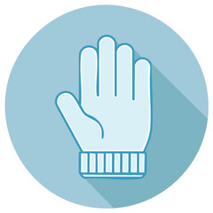 Obraz premium Warm winter glove icon in a flat design style with a long shadow