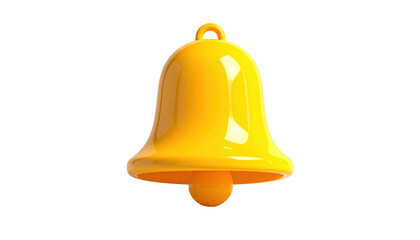 Shiny, 3D rendered, golden bell icon with rounded edges and a dark background