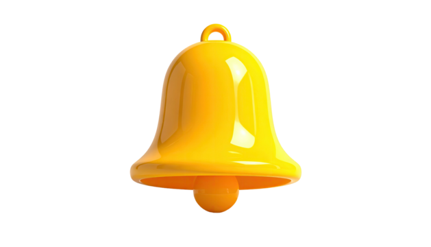 Shiny, 3D rendered, golden bell icon with rounded edges and a dark background - Powered by Adobe