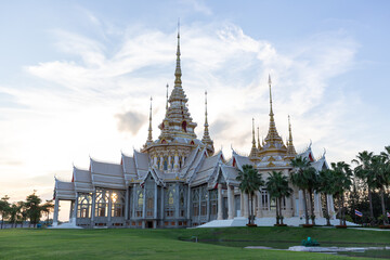 The stunning Thai architecture of an ancient temple in Nakhon Ratchasima, Thailand