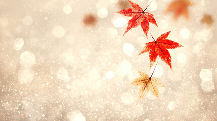 Dreamy Autumn Maple Leaf Background