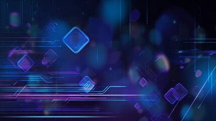 Futuristic tech background featuring glowing circuits and holographic streams in vibrant colors