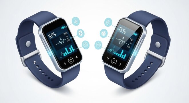 Smart Medical Wearables Tracking Vital Health Metrics Real Time Feedback