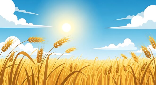 Wheat Field Sunny Day. (1)