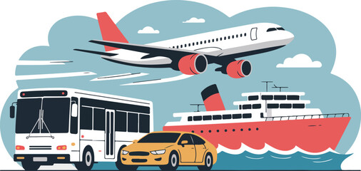 Transportation vehicles including airplane bus car and ship