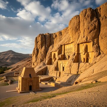 Ancient necropolis of Naqsh-e Rostam, an Iranian historical site in Persia