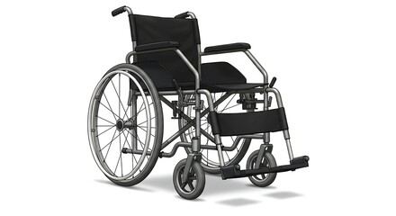 Wheelchair isolated on white background for mobility and healthcare concepts
