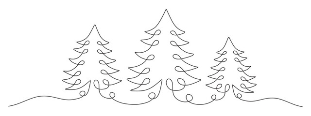 christmas fir tree line art
