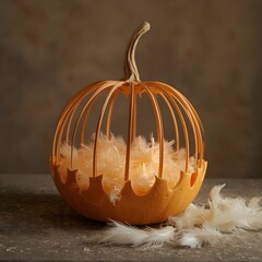 Pumpkin Carved into a Birdcage