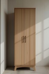Modern Wood Wardrobe Elegant Storage Solution with Natural Texture and Sophisticated Design