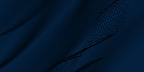 Beautiful wavy silk dark blue background Luxurious wavy background with a smooth wavy texture