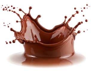 Chocolate splash on a white plate