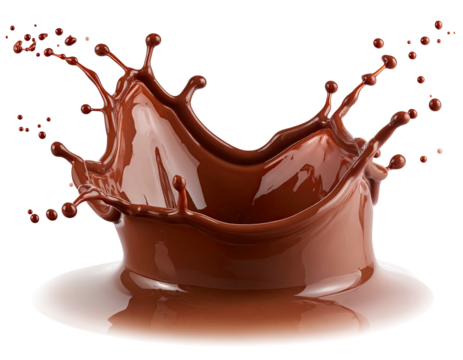 Chocolate splash on a white plate