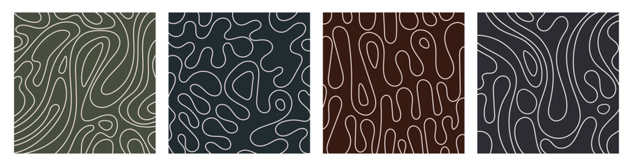 Abstract wavy lines background. Curved lines pattern design. Fluid organic shapes. Vector illustration