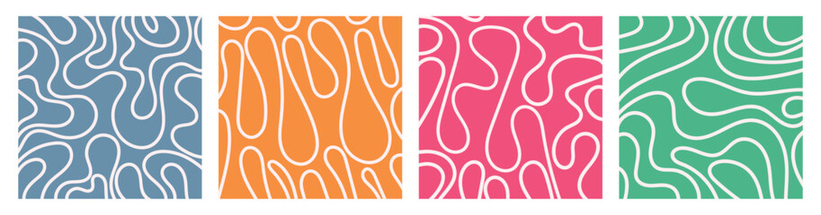 Abstract wavy lines background. Curved lines pattern design. Fluid organic shapes. Vector illustration
