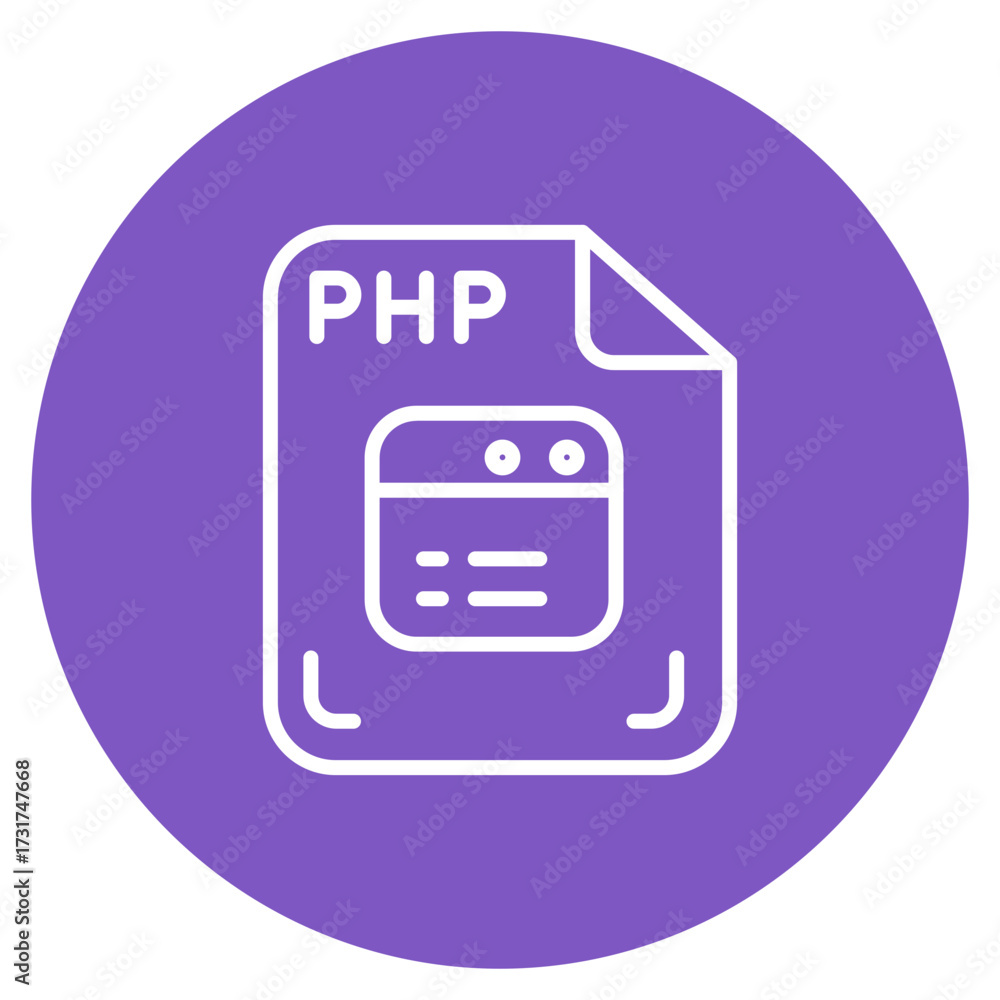 Wall mural php file icon vector image. can be used for computer programming.