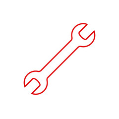 Wrench Outline Icon - Plumbing, Mechanical Tool, and Repair Equipment Line Art Vector	