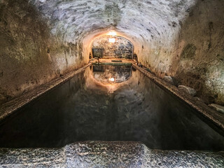 View at Craveggia baths on Onsernone valley in Switzerland