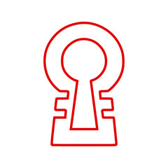 Security Keyhole Outline Icon - Lock, Access, Door, and Private Entry Line Art Vector	