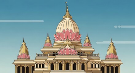 Fototapeta premium Ornate Temple Building.
