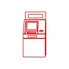 Bank ATM Machine Outline Icon - Finance, Withdrawal, and Banking Service Line Art Vector	