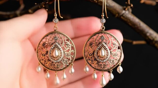 Elegant Gold and Pearl Drop Earrings