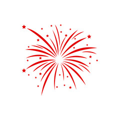 Exploding Fireworks Icon - Celebration, New Year, and Festive Display Line Art Vector	v
