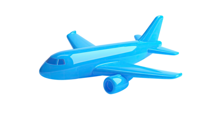 Glossy, turquoise toy airplane with simple design, set against a black backdrop