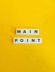 Main Point Text on White Tiles with Yellow Background