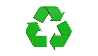 Glossy, bright green triangular arrows in a continuous loop against a black backdrop