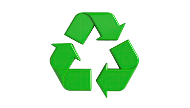 Glossy, bright green triangular arrows in a continuous loop against a black backdrop