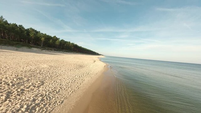 Baltic Sea summer seascape with Stegna Beach and dunes