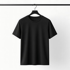 Plain black tshirt isolated on white background