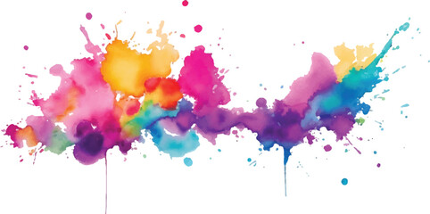 Obraz premium Dynamic Multicolor Powder Dust Splash with Vibrant Rainbow Holi Paint Explosion on Isolated White Background for Modern Creative Artwork