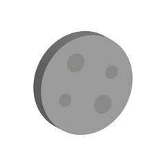 Full moon illustration. Lunar sphere design. Night sky symbol. Vector space icon.