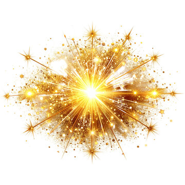 - Radiant Golden Firework kle, isolated on a transparent background&rdquo; 
